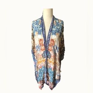 Whimsigoth‎ Watercolor Tie Dye Boho Ruggine Kimono